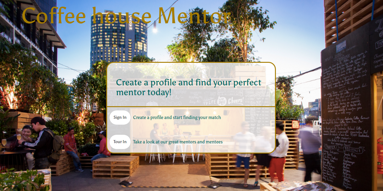 preview image of the Coffeehouse Mentor website